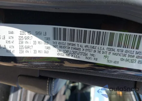 2015 Jeep Cherokee Latitude z USA, uszkodzony, nr VIN 1C4PJLCB2FW737264